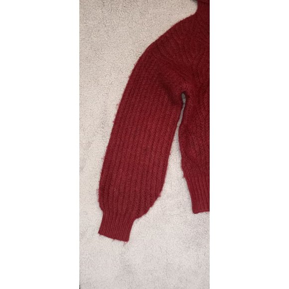 A New Day XS Burgundy  Turtleneck Cable Stitch Sweater - Picture 7 of 16